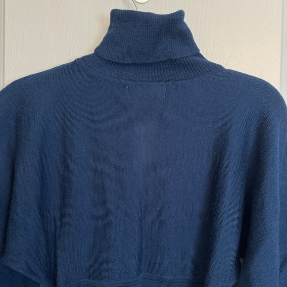 VTG Guess Wool Keyhole Turtleneck Sweater Top Size S Navy Blue Y2K Retro Hippie - Picture 9 of 13